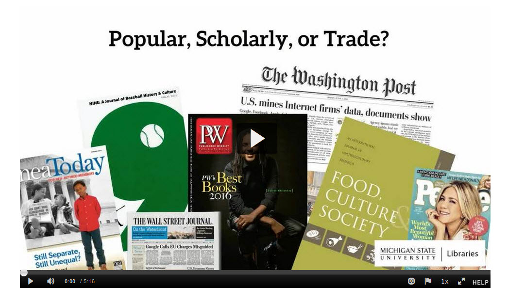 Read more about the article Popular, Scholarly, or Trade? Video