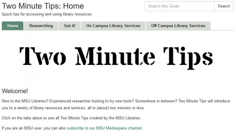 Read more about the article Two Minute Library Tips